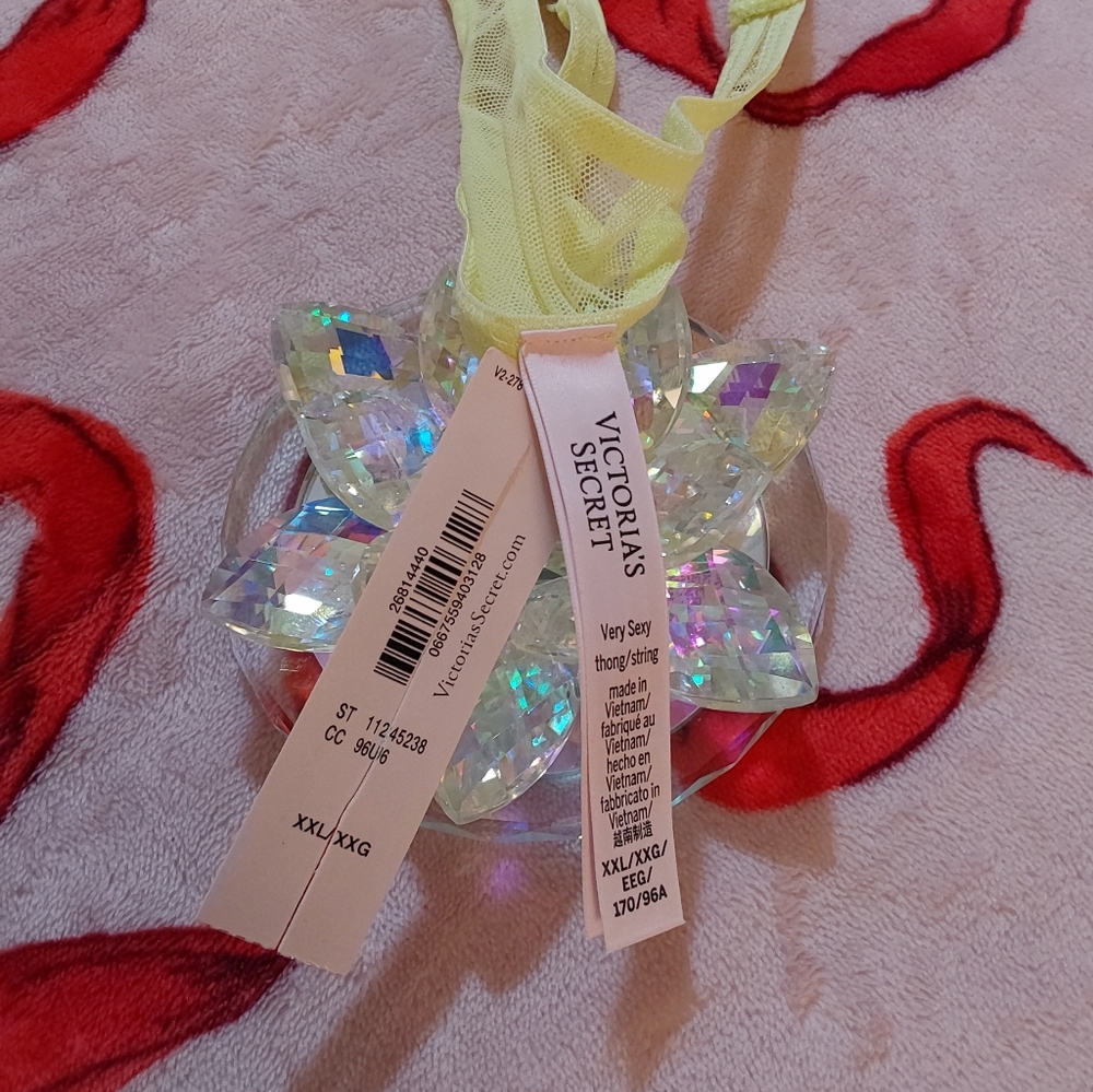 💛 XXL VS Very Sexy Sheer Shine Mesh Iridescent Shine Strap Thong Panty 💛 - Picture 7 of 11